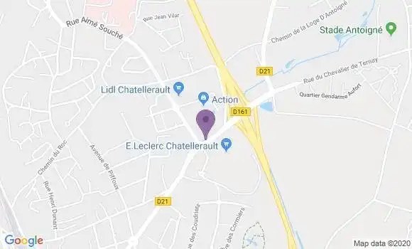 Localisation Société Générale Agence de Châtellerault l