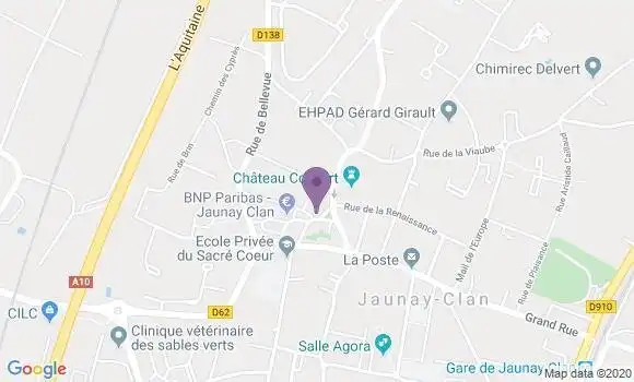 Localisation Société Générale Agence de Jaunay Clan