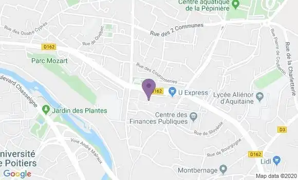 Localisation Société Générale Agence de Poitiers Couronneries