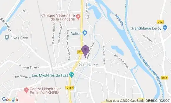 Localisation Société Générale Agence de Golbey