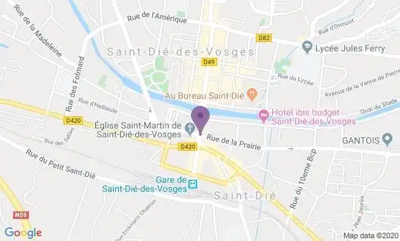 Localisation Société Générale Agence de Saint Dié des Vosges