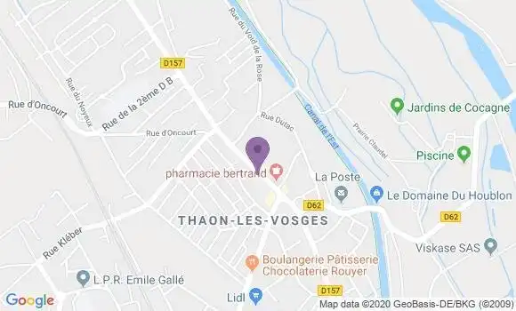 Localisation Société Générale Agence de Thaon les Vosges