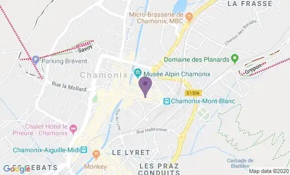 Localisation Société Générale Agence de Chamonix
