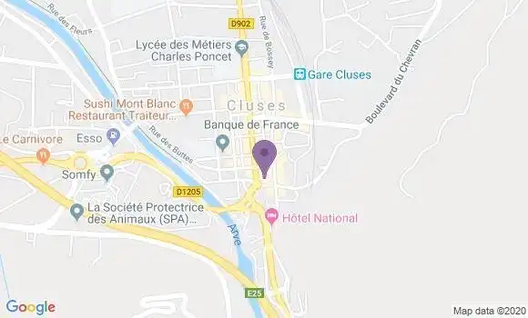 Localisation Société Générale Agence de Cluses
