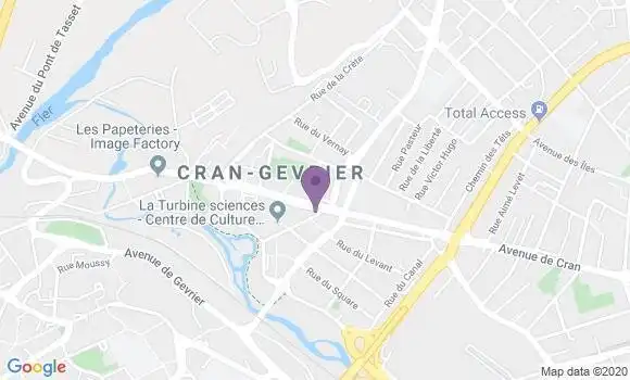 Localisation Société Générale Agence de Cran Gévrier