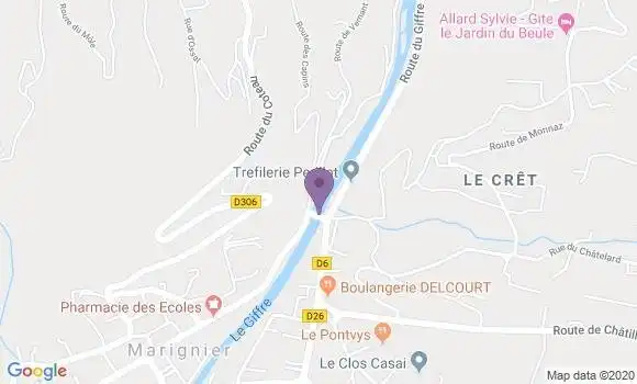 Localisation Société Générale Agence de Marignier