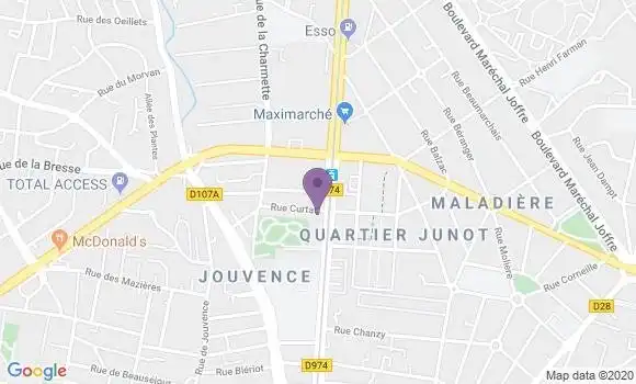 Localisation Société Générale Agence de Dijon Junot