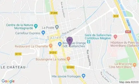 Localisation Société Générale Agence de Sallanches
