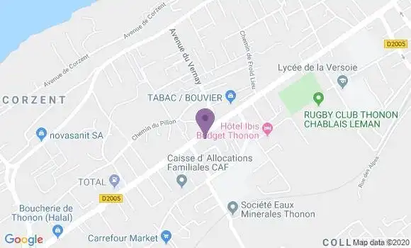Localisation Société Générale Agence de Thonon les Bains Ouest