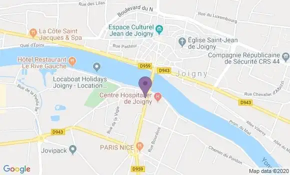 Localisation Société Générale Agence de Joigny