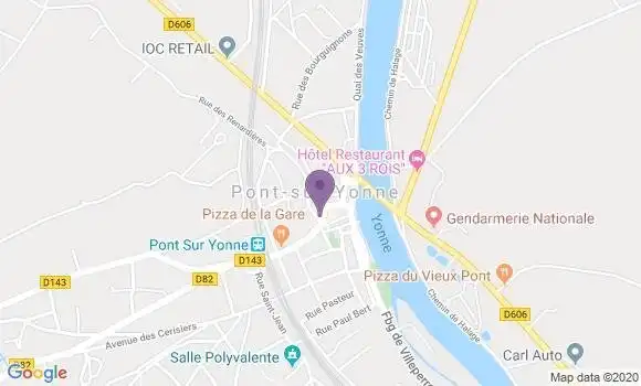 Localisation Société Générale Agence de Pont sur Yonne