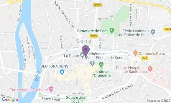 Localisation Société Générale Agence de Sens Drappes