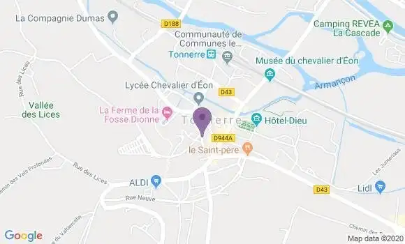 Localisation Société Générale Agence de Tonnerre