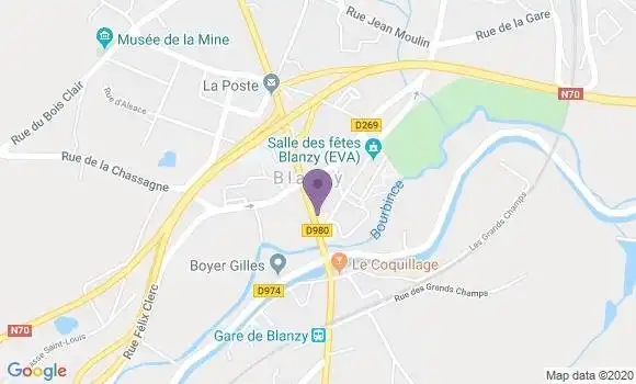 Localisation Société Générale Agence de Blanzy