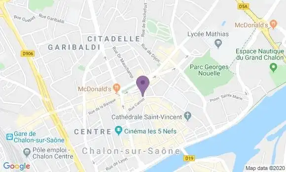 Localisation Société Générale Agence de Châlon Centre Ville