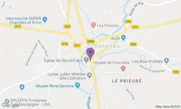 Localisation Société Générale Agence de Charolles