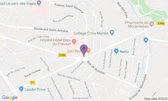Localisation Société Générale Agence de Le Creusot Croix Menée