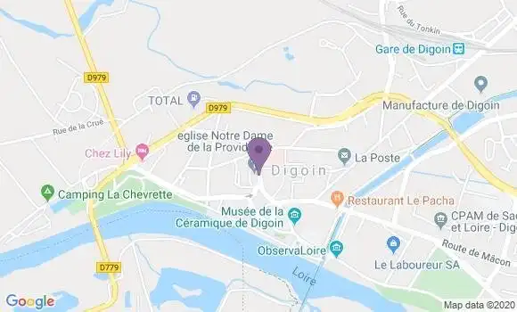 Localisation Société Générale Agence de Digoin