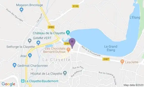 Localisation Société Générale Agence de La Clayette
