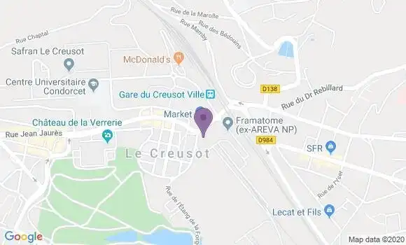 Localisation Société Générale Agence de Le Creusot