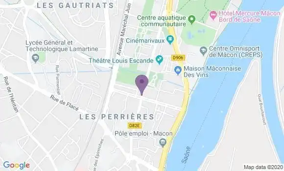 Localisation Société Générale Agence de Mâcon Perrières