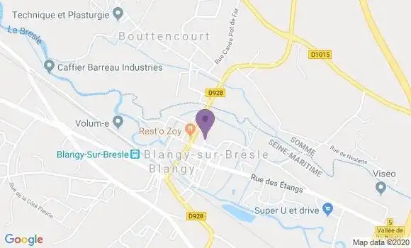Localisation Société Générale Agence de Blangy sur Bresle