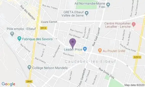Localisation Société Générale Agence de Caudebec lès Elbeuf