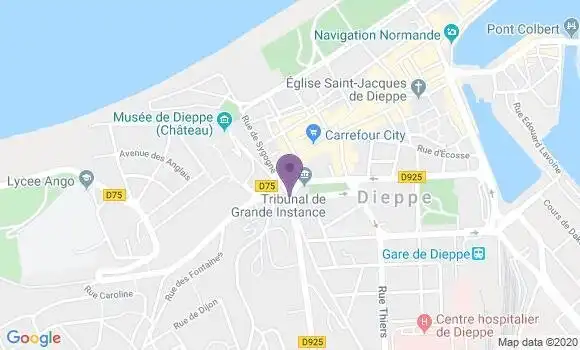 Localisation Société Générale Agence de Dieppe