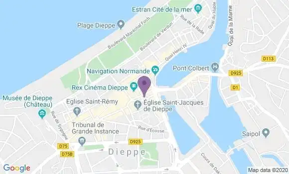 Localisation Société Générale Agence de Dieppe Duquesne