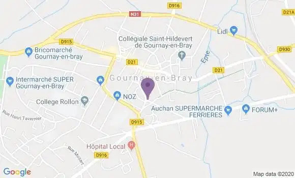 Localisation Société Générale Agence de Gournay en Bray