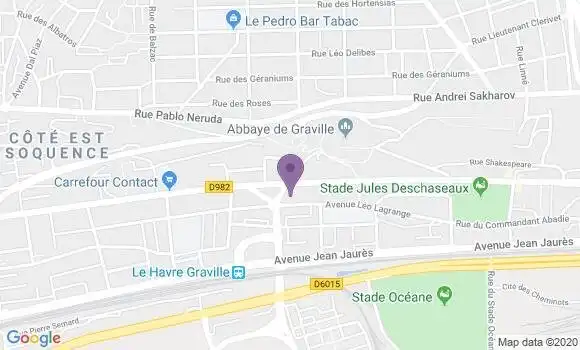 Localisation Société Générale Agence de Le Havre Graville
