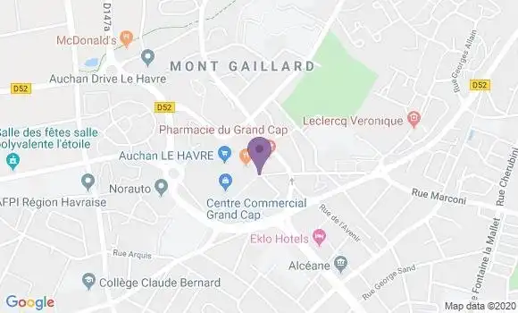 Localisation Société Générale Agence de Le Havre Montgaillard
