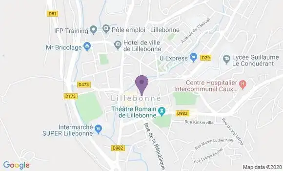 Localisation Société Générale Agence de Lillebonne