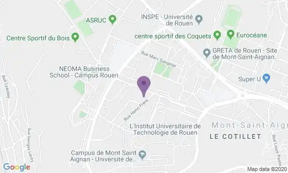 Localisation Société Générale Agence de Mont Saint Aignan