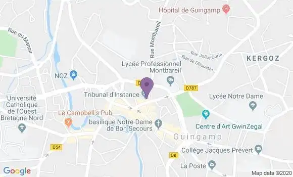 Localisation Société Générale Agence de Guingamp