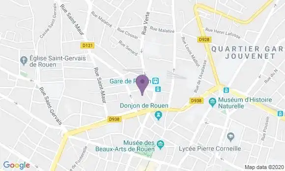 Localisation Société Générale Agence de Rouen Gare