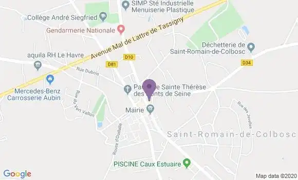 Localisation Société Générale Agence de Saint Romain de Colbosc