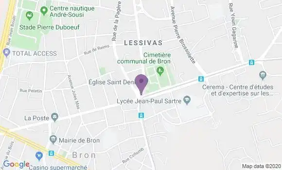 Localisation Société Générale Agence de Bron Eglise