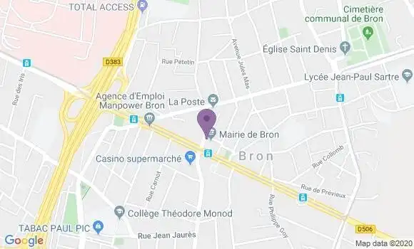 Localisation Société Générale Agence de Bron Mairie