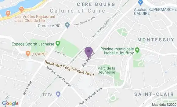 Localisation Société Générale Agence de Caluire et Cuire Montessuy