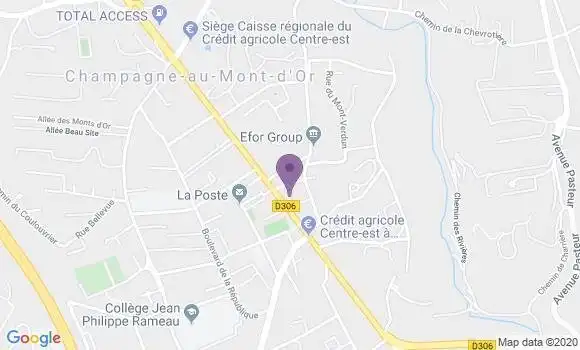 Localisation Société Générale Agence de Champagne au Mont d