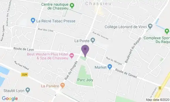 Localisation Société Générale Agence de Chassieu