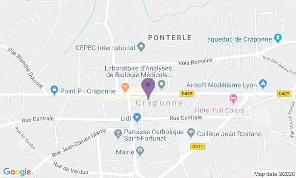 Localisation Société Générale Agence de Craponne