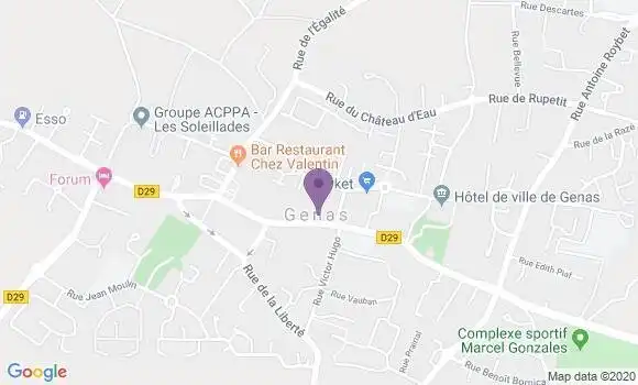 Localisation Société Générale Agence de Genas