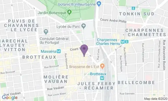 Localisation Société Générale Agence de Lyon Brotteaux