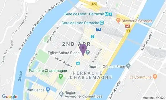 Localisation Société Générale Agence de Lyon Charlemagne