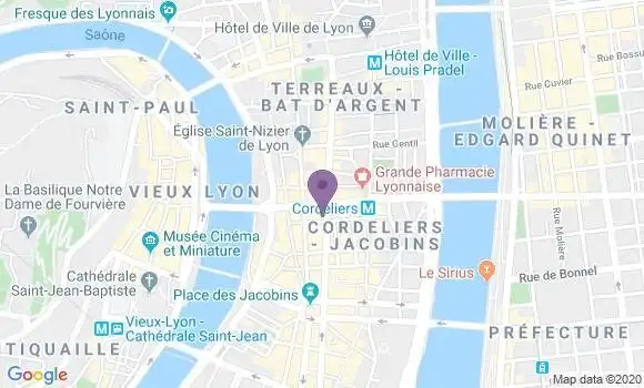 Localisation Société Générale Agence de Lyon Edouard Herriot