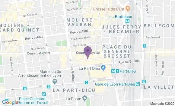 Localisation Société Générale Agence de Lyon Part Dieu