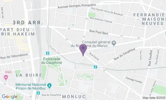 Localisation Société Générale Agence de Lyon Rouget de Lisle