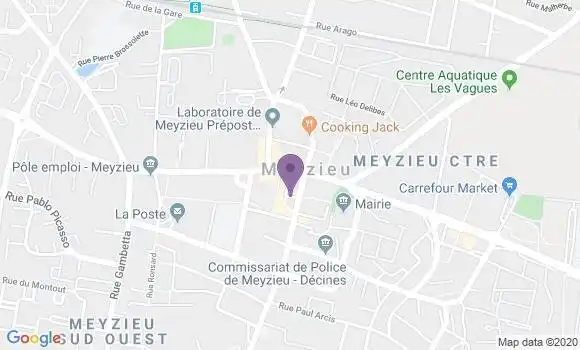 Localisation Société Générale Agence de Meyzieu